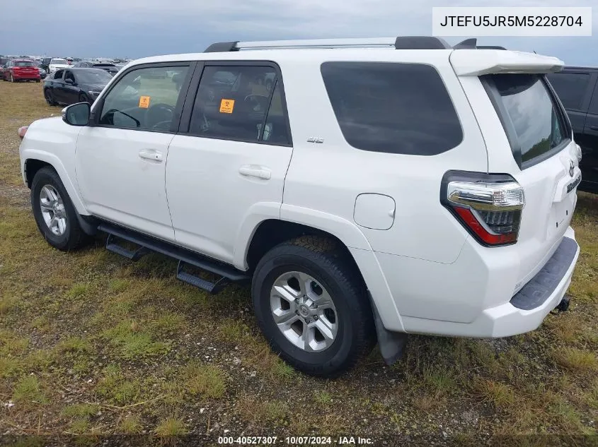 2021 Toyota 4Runner Sr5/Trail/Sr5 Premium/Lim VIN: JTEFU5JR5M5228704 Lot: 40527307