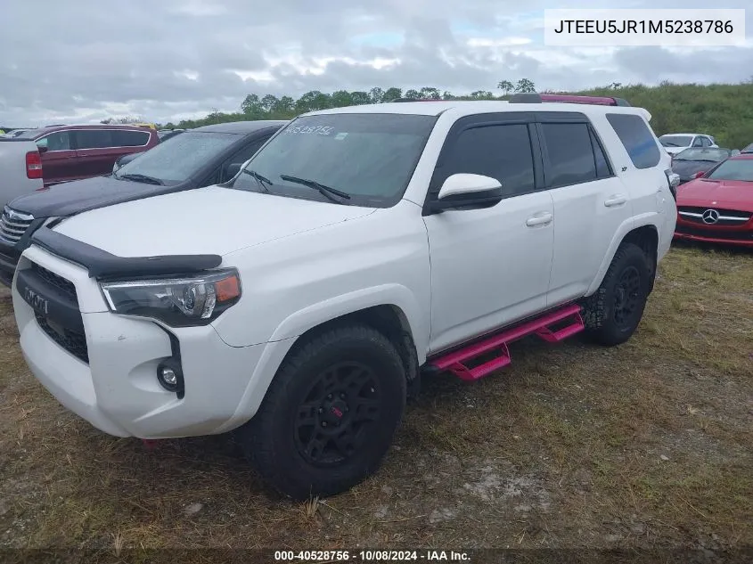 2021 Toyota 4Runner Sr5/Trail/Sr5 Premium/Lim VIN: JTEEU5JR1M5238786 Lot: 40528756