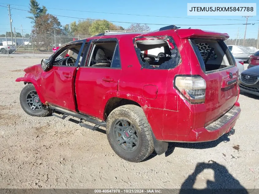 2021 Toyota 4Runner Sr5 VIN: JTEMU5JRXM5847788 Lot: 40547978