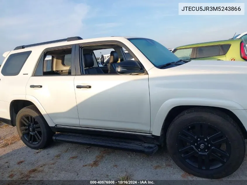 2021 Toyota 4Runner Nightshade Special Edition VIN: JTECU5JR3M5243866 Lot: 40576508