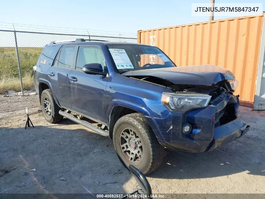 2021 Toyota 4Runner Sr5/Sr5 Premium/Venture/T VIN: JTENU5JR7M5847347 Lot: 40592537