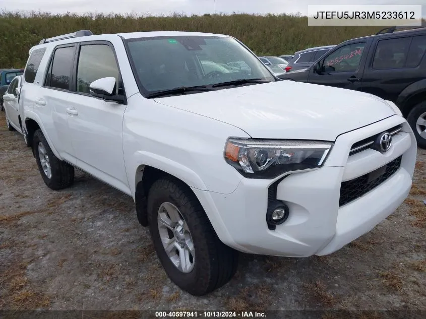 2021 Toyota 4Runner Sr5 Premium VIN: JTEFU5JR3M5233612 Lot: 40597941