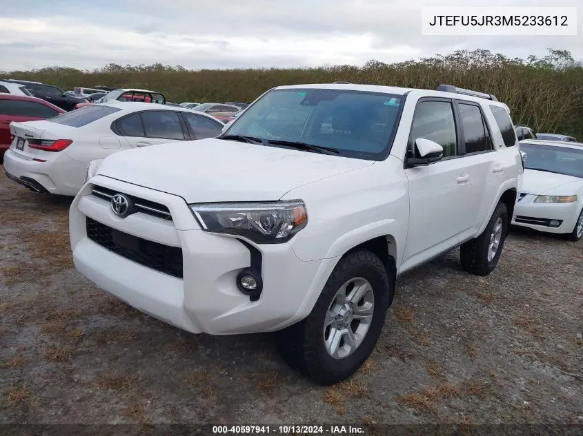 2021 Toyota 4Runner Sr5 Premium VIN: JTEFU5JR3M5233612 Lot: 40597941