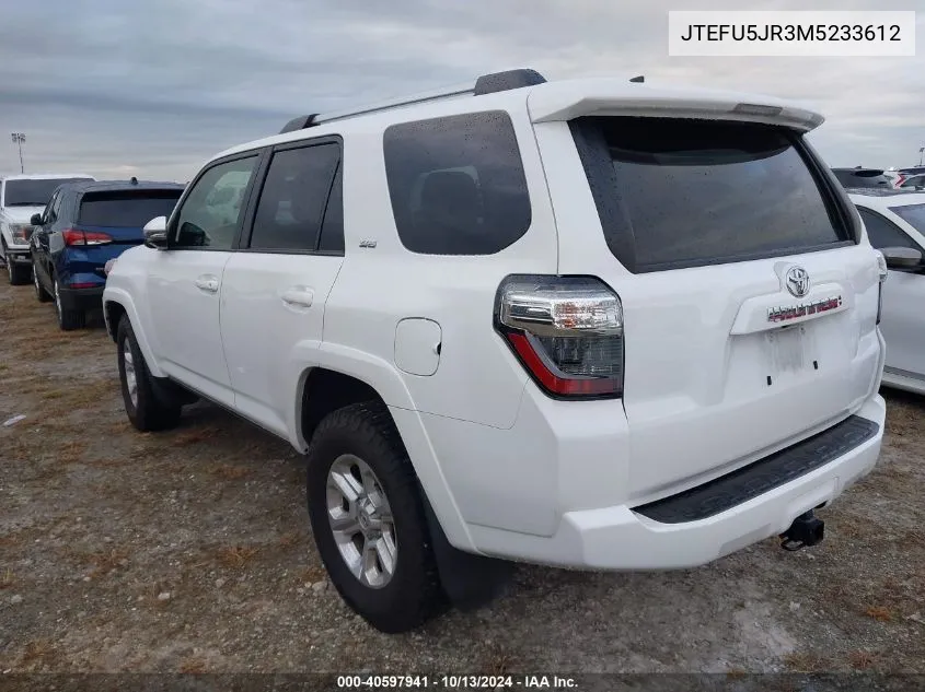 2021 Toyota 4Runner Sr5 Premium VIN: JTEFU5JR3M5233612 Lot: 40597941