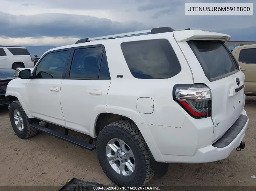 2021 Toyota 4Runner Sr5 Premium VIN: JTENU5JR6M5918800 Lot: 40622843