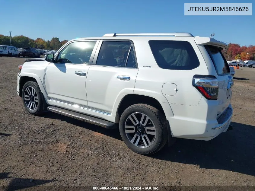 2021 Toyota 4Runner Limited VIN: JTEKU5JR2M5846626 Lot: 40645466