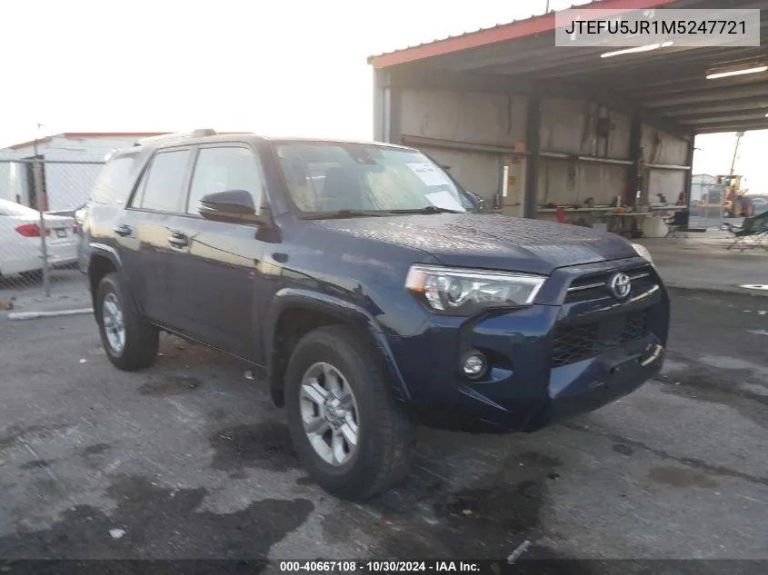 2021 Toyota 4Runner VIN: JTEFU5JR1M5247721 Lot: 40667108