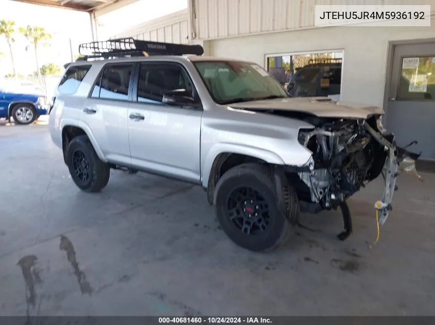 2021 Toyota 4Runner Venture/Trd Pro/Trd Off R VIN: JTEHU5JR4M5936192 Lot: 40681460