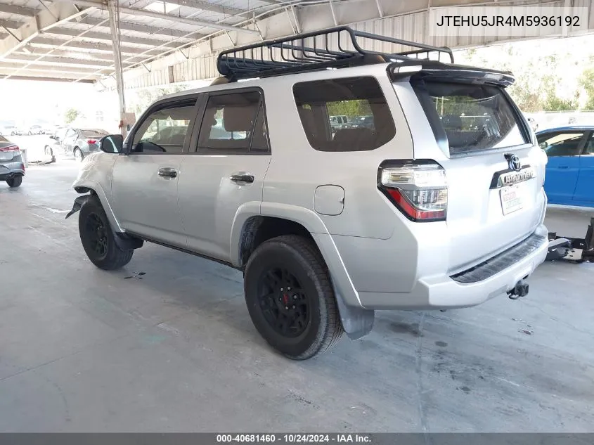 2021 Toyota 4Runner Venture/Trd Pro/Trd Off R VIN: JTEHU5JR4M5936192 Lot: 40681460