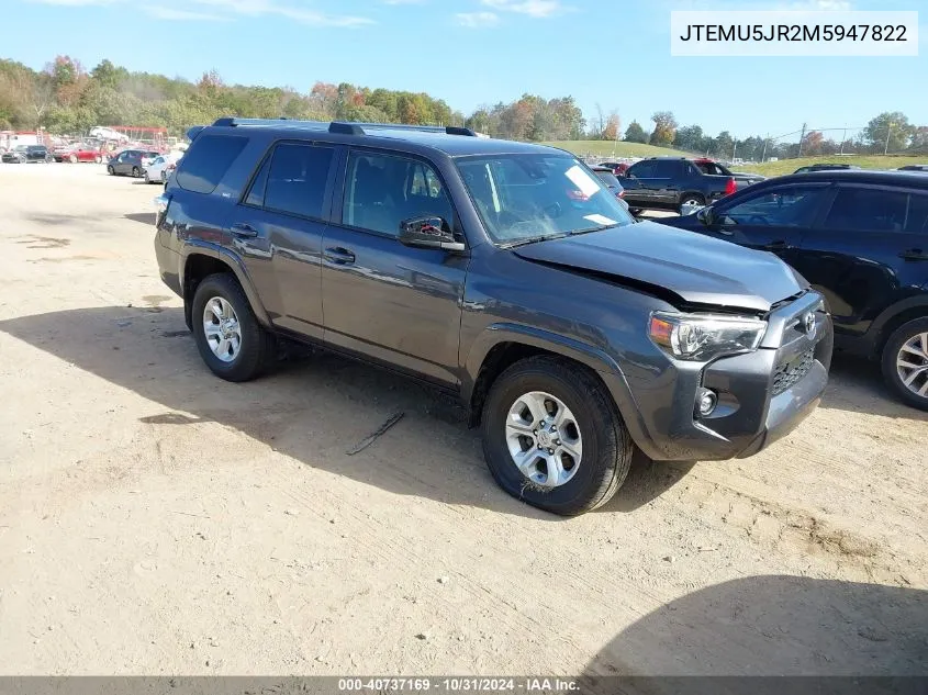 2021 Toyota 4Runner Sr5 VIN: JTEMU5JR2M5947822 Lot: 40737169