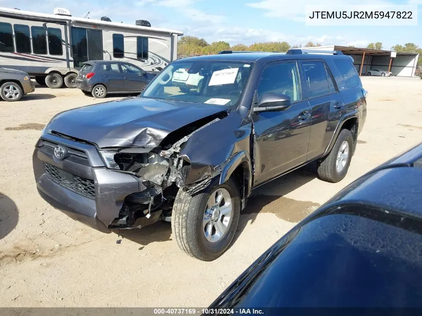 2021 Toyota 4Runner Sr5 VIN: JTEMU5JR2M5947822 Lot: 40737169