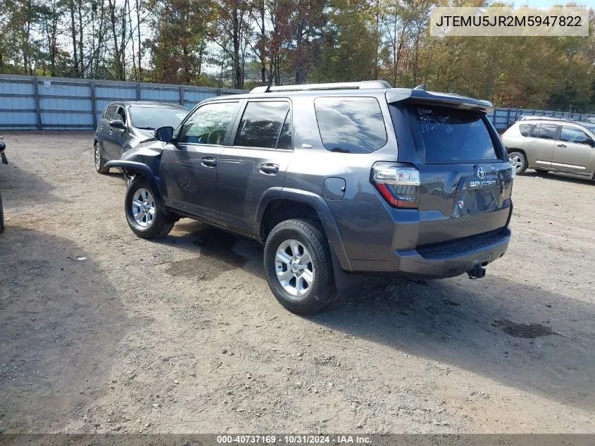 2021 Toyota 4Runner Sr5 VIN: JTEMU5JR2M5947822 Lot: 40737169