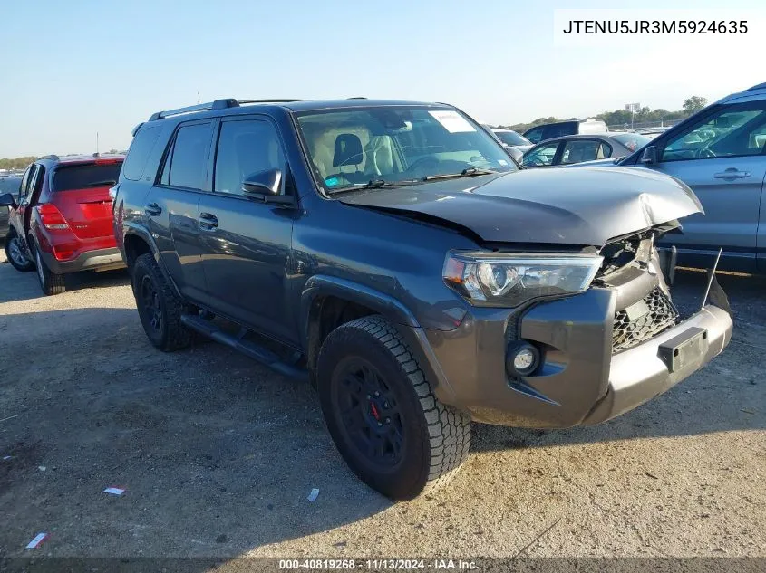 2021 Toyota 4Runner Sr5 Premium VIN: JTENU5JR3M5924635 Lot: 40819268