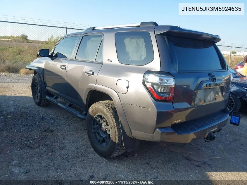 2021 Toyota 4Runner Sr5 Premium VIN: JTENU5JR3M5924635 Lot: 40819268