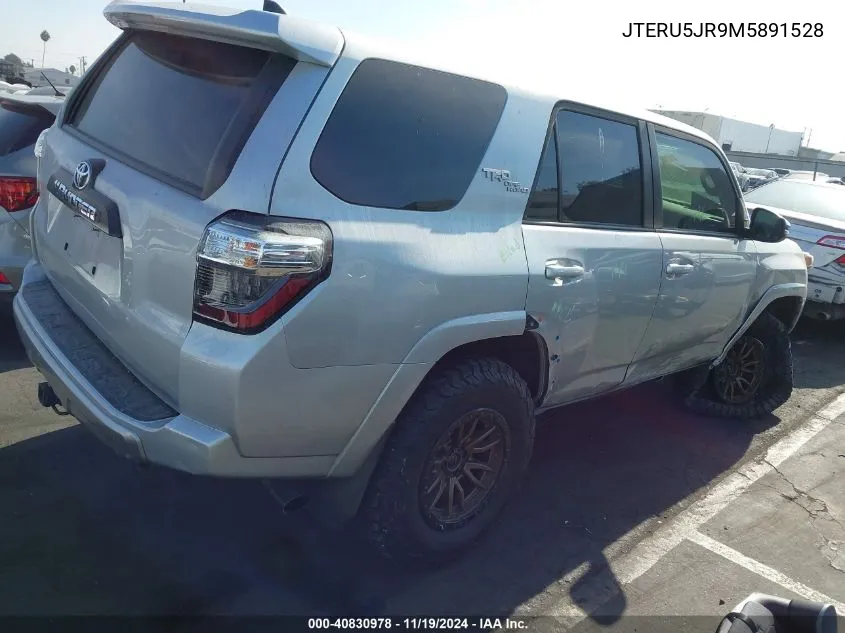 2021 Toyota 4Runner Trd Off Road Premium VIN: JTERU5JR9M5891528 Lot: 40830978