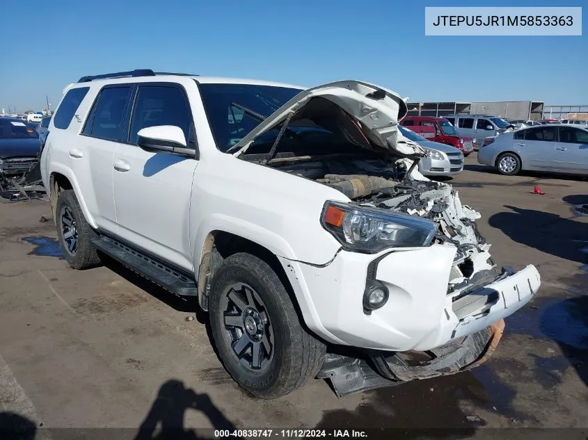 2021 Toyota 4Runner Trd Off Road VIN: JTEPU5JR1M5853363 Lot: 40838747