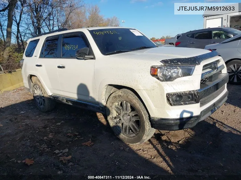 2021 Toyota 4Runner Nightshade Special Edition VIN: JTEJU5JR7M5912633 Lot: 40847311