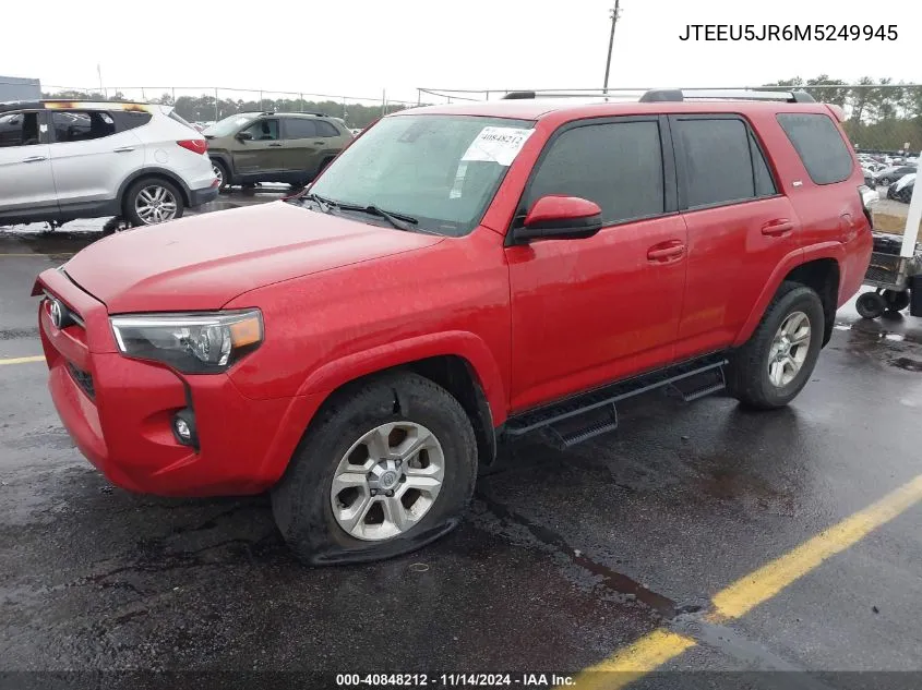 2021 Toyota 4Runner Sr5 VIN: JTEEU5JR6M5249945 Lot: 40848212