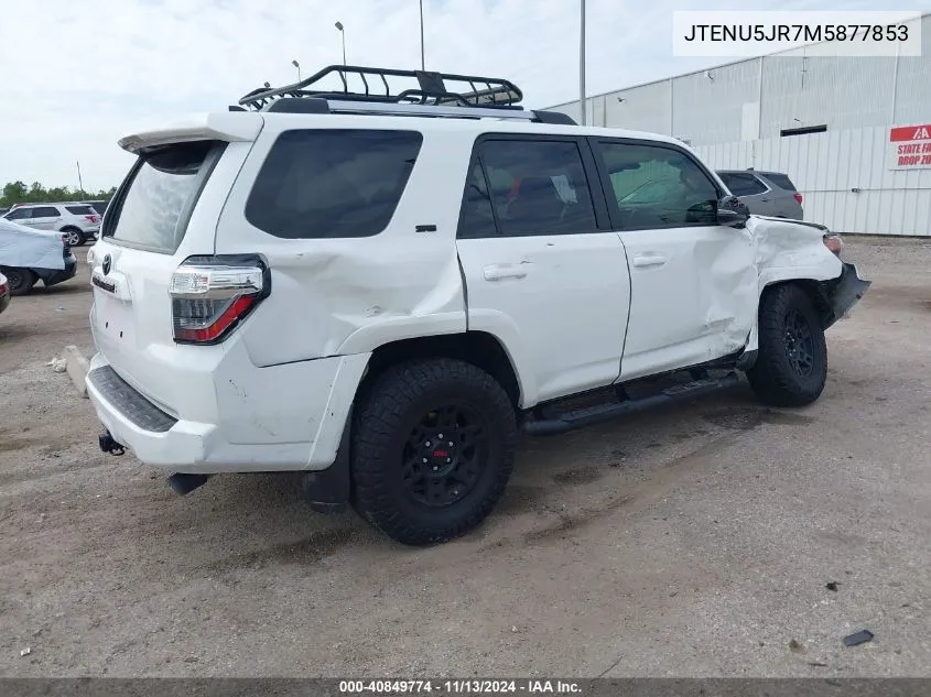 2021 Toyota 4Runner Sr5 Premium VIN: JTENU5JR7M5877853 Lot: 40849774