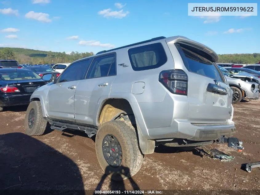 2021 Toyota 4Runner Trd Off Road Premium VIN: JTERU5JR0M5919622 Lot: 40854193