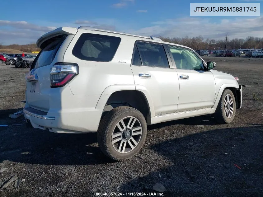 2021 Toyota 4Runner Limited VIN: JTEKU5JR9M5881745 Lot: 40857024