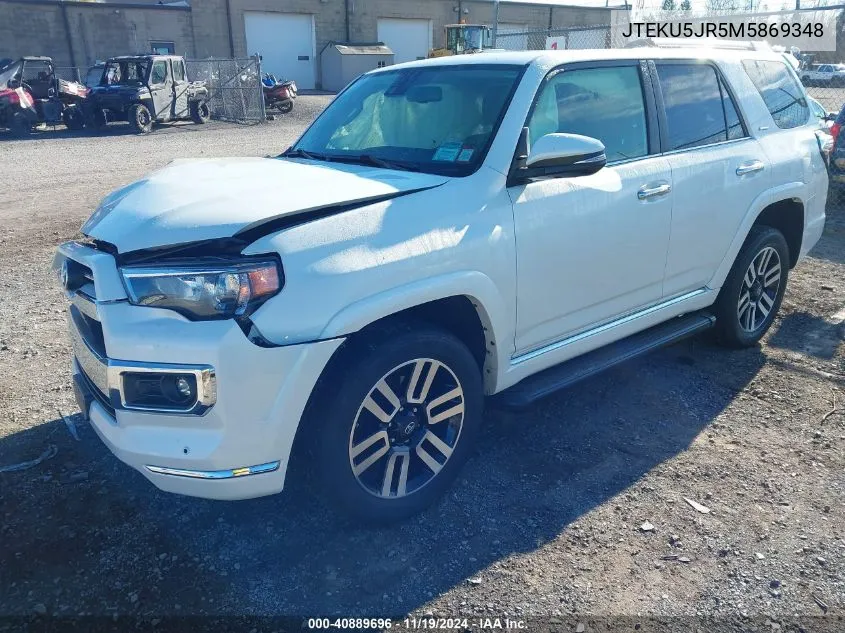 2021 Toyota 4Runner Limited VIN: JTEKU5JR5M5869348 Lot: 40889696