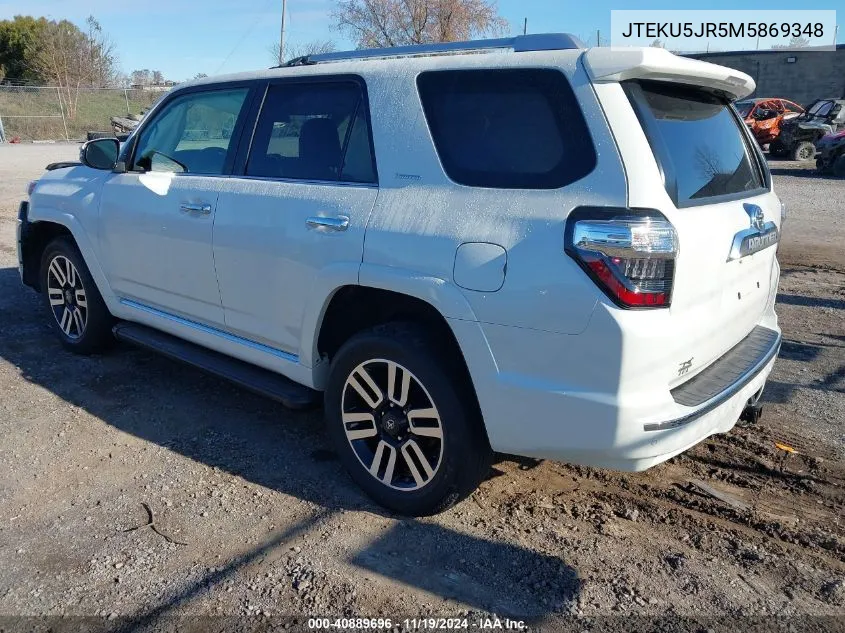 2021 Toyota 4Runner Limited VIN: JTEKU5JR5M5869348 Lot: 40889696