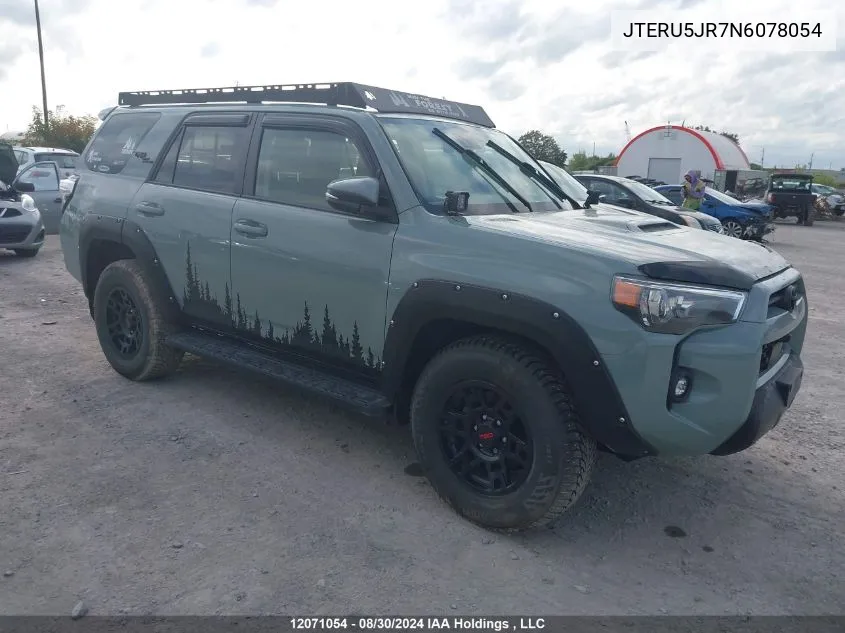 2022 Toyota 4Runner Sr5 Premium/Trd Sport/Trd Off Road/Trd Off Road Premium/Trd Pro VIN: JTERU5JR7N6078054 Lot: 12071054