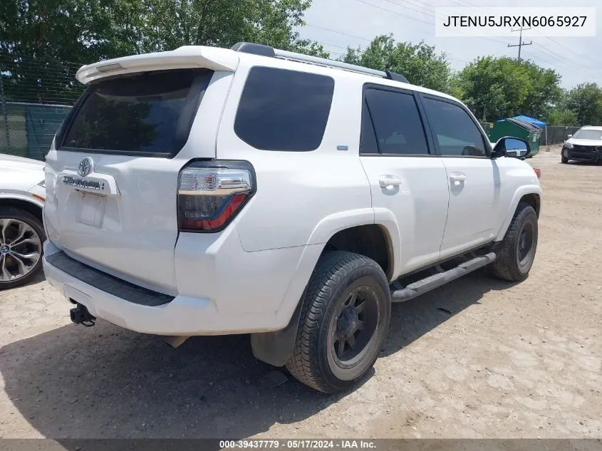 2022 Toyota 4Runner Sr5 Premium VIN: JTENU5JRXN6065927 Lot: 39437779