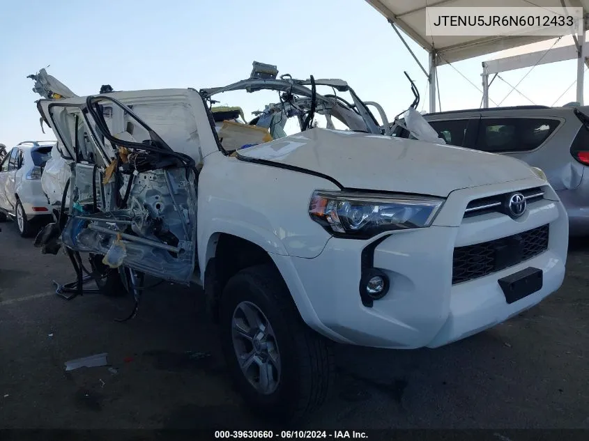 2022 Toyota 4Runner Sr5 Premium VIN: JTENU5JR6N6012433 Lot: 39630660