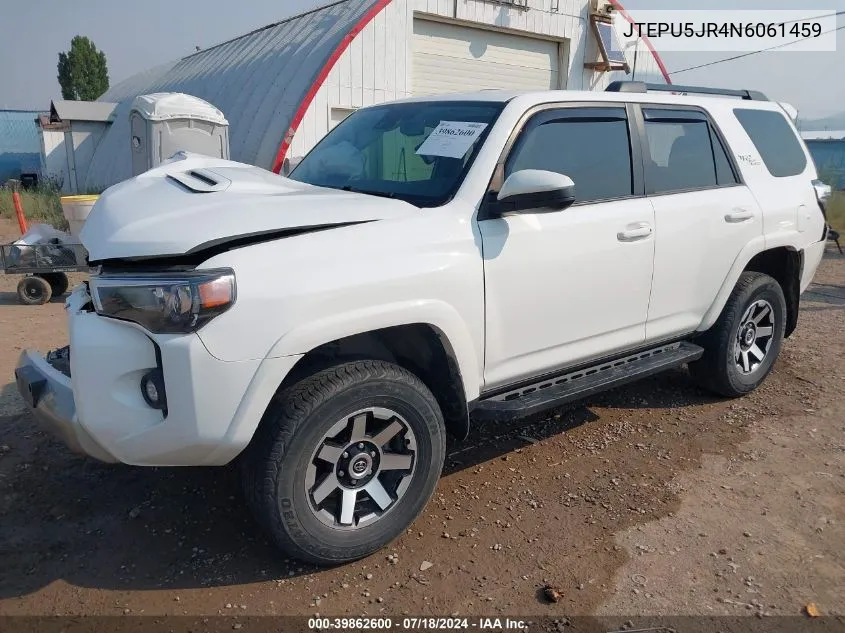 2022 Toyota 4Runner Trd Off Road VIN: JTEPU5JR4N6061459 Lot: 39862600