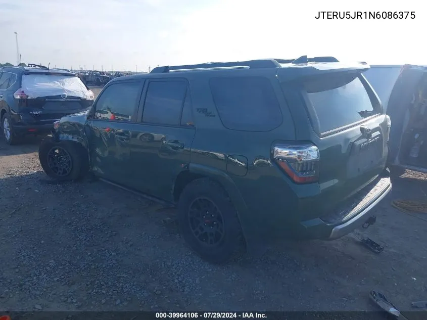 2022 Toyota 4Runner Trd Off Road Premium VIN: JTERU5JR1N6086375 Lot: 39964106