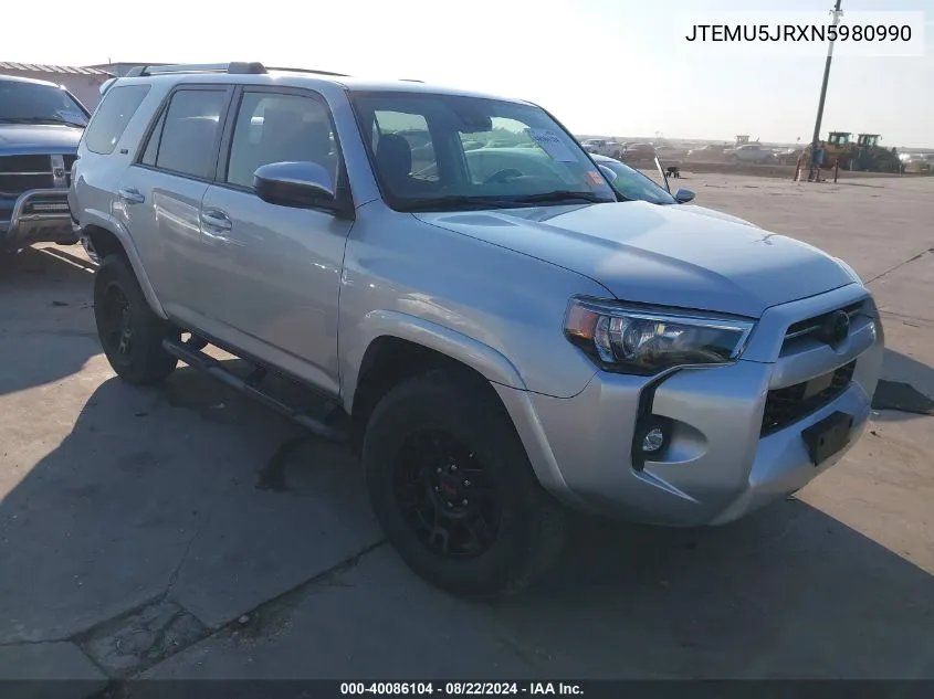 JTEMU5JRXN5980990 2022 Toyota 4Runner Sr5