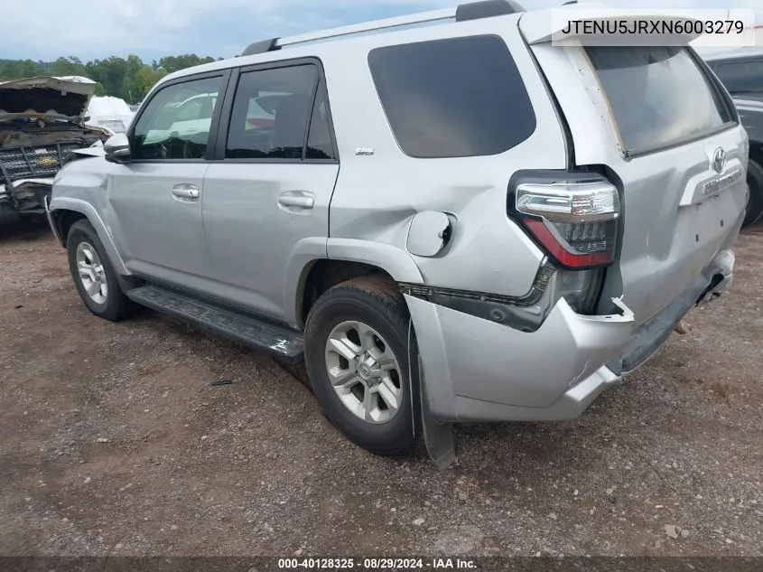 2022 Toyota 4Runner Sr5 Premium VIN: JTENU5JRXN6003279 Lot: 40128325