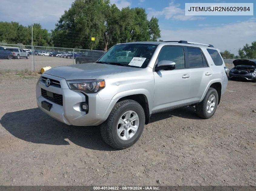 JTEMU5JR2N6029984 2022 Toyota 4Runner Sr5