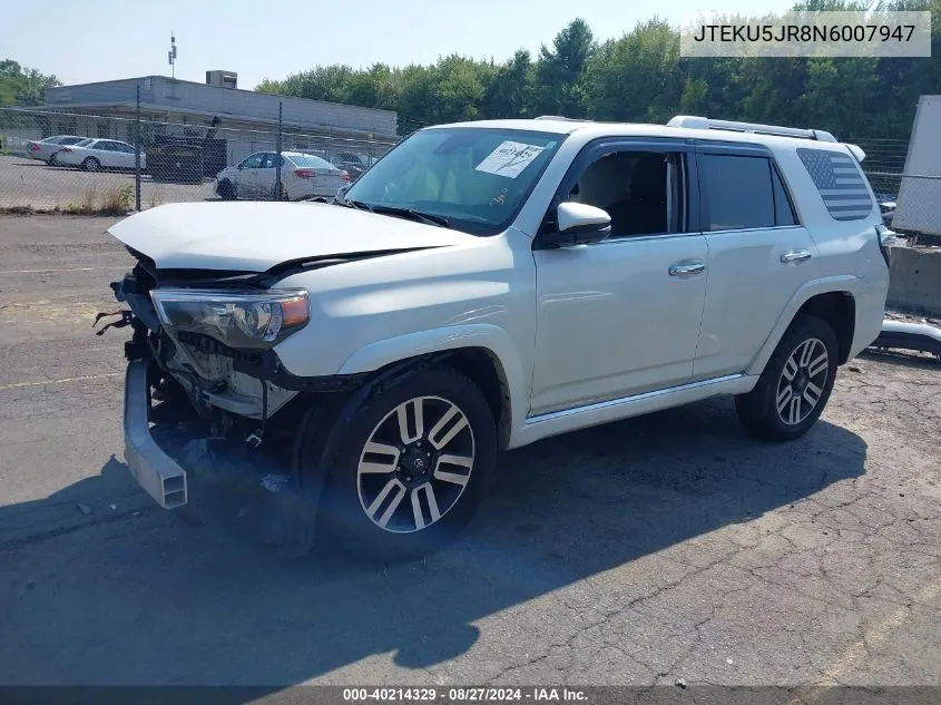 2022 Toyota 4Runner Limited VIN: JTEKU5JR8N6007947 Lot: 40214329