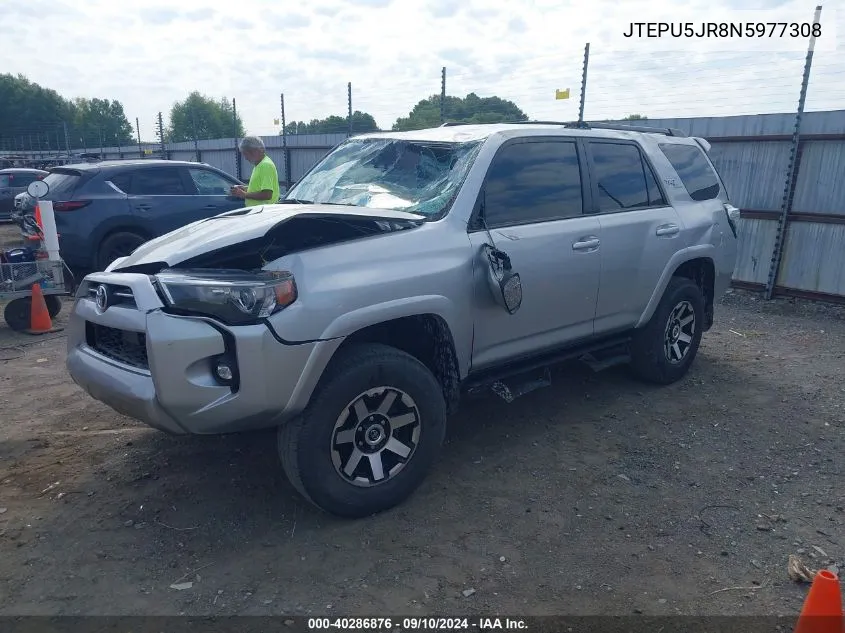 2022 Toyota 4Runner Trd Off Road VIN: JTEPU5JR8N5977308 Lot: 40286876