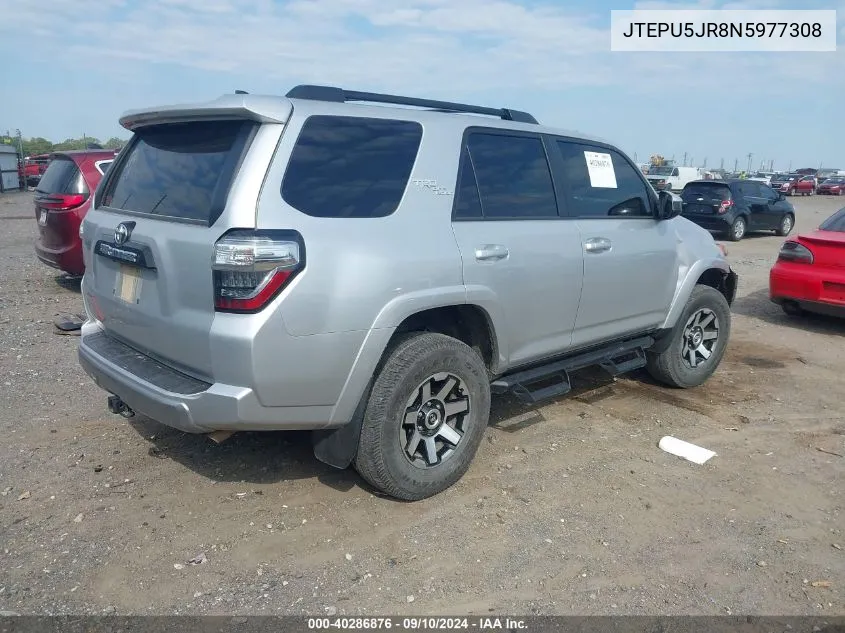 2022 Toyota 4Runner Trd Off Road VIN: JTEPU5JR8N5977308 Lot: 40286876