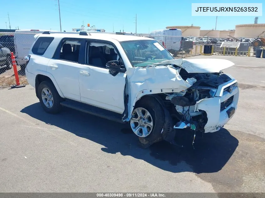 2022 Toyota 4Runner Sr5 Premium VIN: JTEFU5JRXN5263532 Lot: 40309498