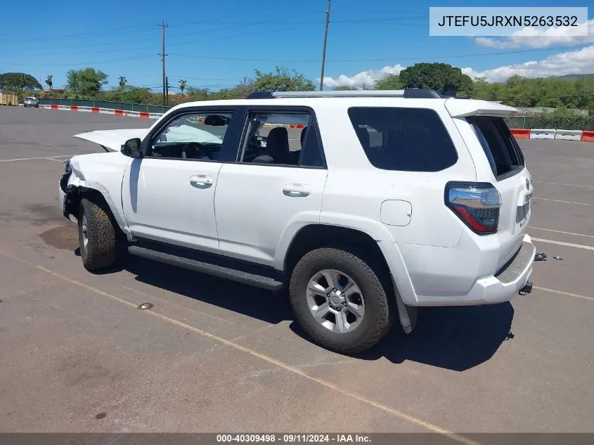 2022 Toyota 4Runner Sr5 Premium VIN: JTEFU5JRXN5263532 Lot: 40309498