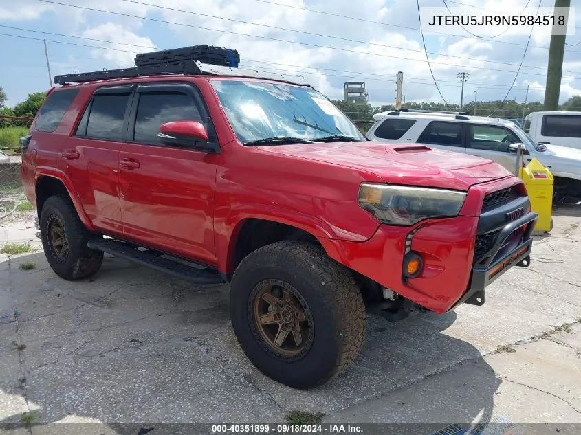 2022 Toyota 4Runner Trd Off Road Premium VIN: JTERU5JR9N5984518 Lot: 40351899