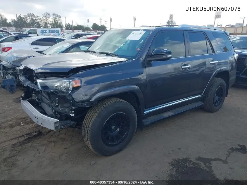 2022 Toyota 4Runner Limited VIN: JTEKU5JR0N607078 Lot: 40357394