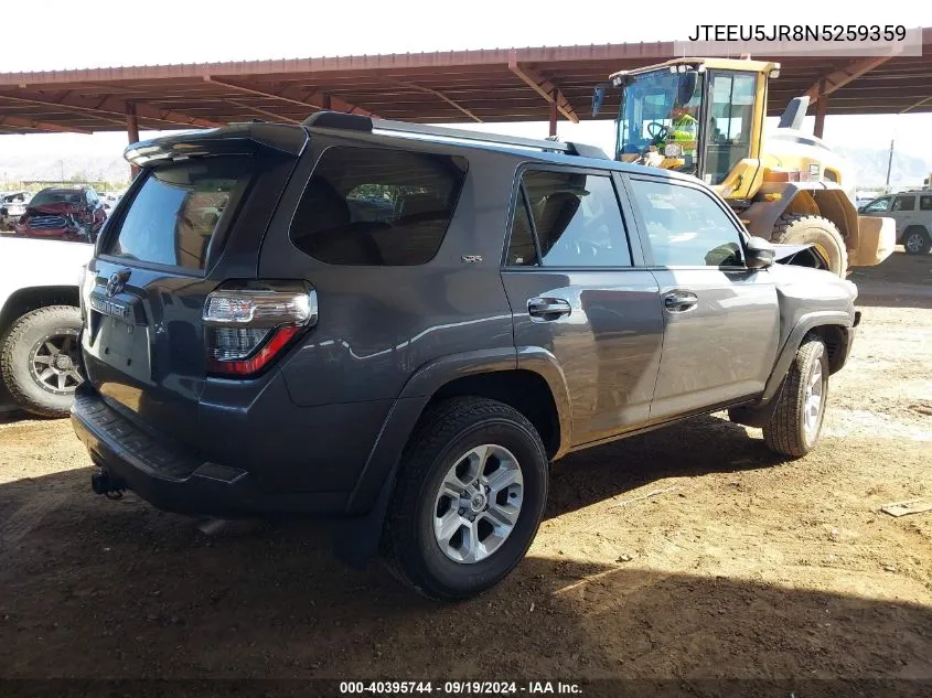 JTEEU5JR8N5259359 2022 Toyota 4Runner Sr5