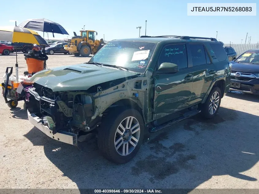 2022 Toyota 4Runner Trd Sport/Sr5 Premium VIN: JTEAU5JR7N5268083 Lot: 40398646