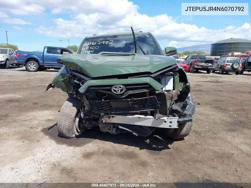 JTEPU5JR4N6070792 2022 Toyota 4Runner Trd Off Road