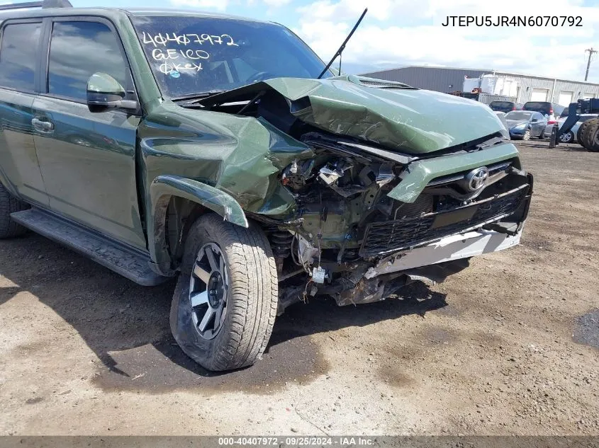 JTEPU5JR4N6070792 2022 Toyota 4Runner Trd Off Road