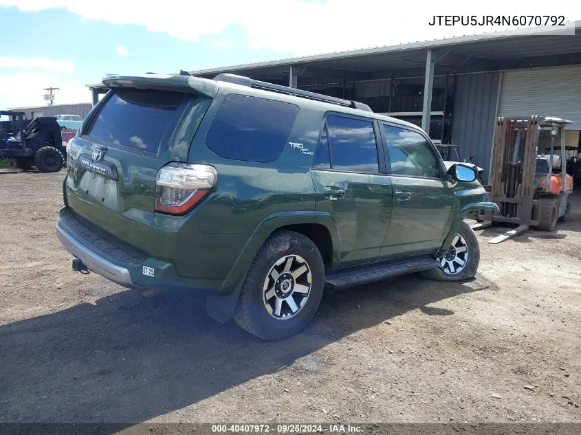 JTEPU5JR4N6070792 2022 Toyota 4Runner Trd Off Road