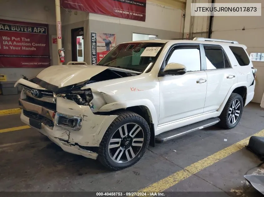 2022 Toyota 4Runner Limited VIN: JTEKU5JR0N6017873 Lot: 40458753