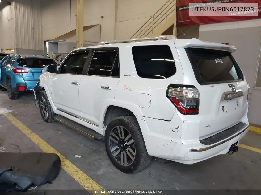 2022 Toyota 4Runner Limited VIN: JTEKU5JR0N6017873 Lot: 40458753