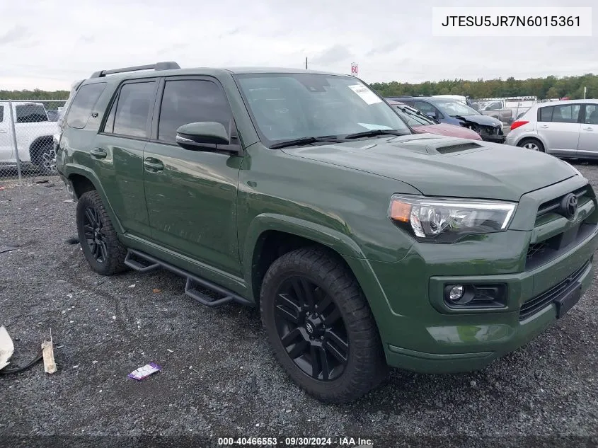 JTESU5JR7N6015361 2022 Toyota 4Runner Trd Sport